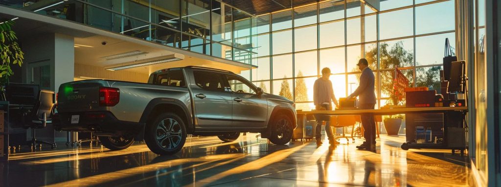 a professional inspection team in smart uniforms rigorously evaluates a vehicle in a well-lit, modern office space, showcasing their expertise and commitment to customer satisfaction.