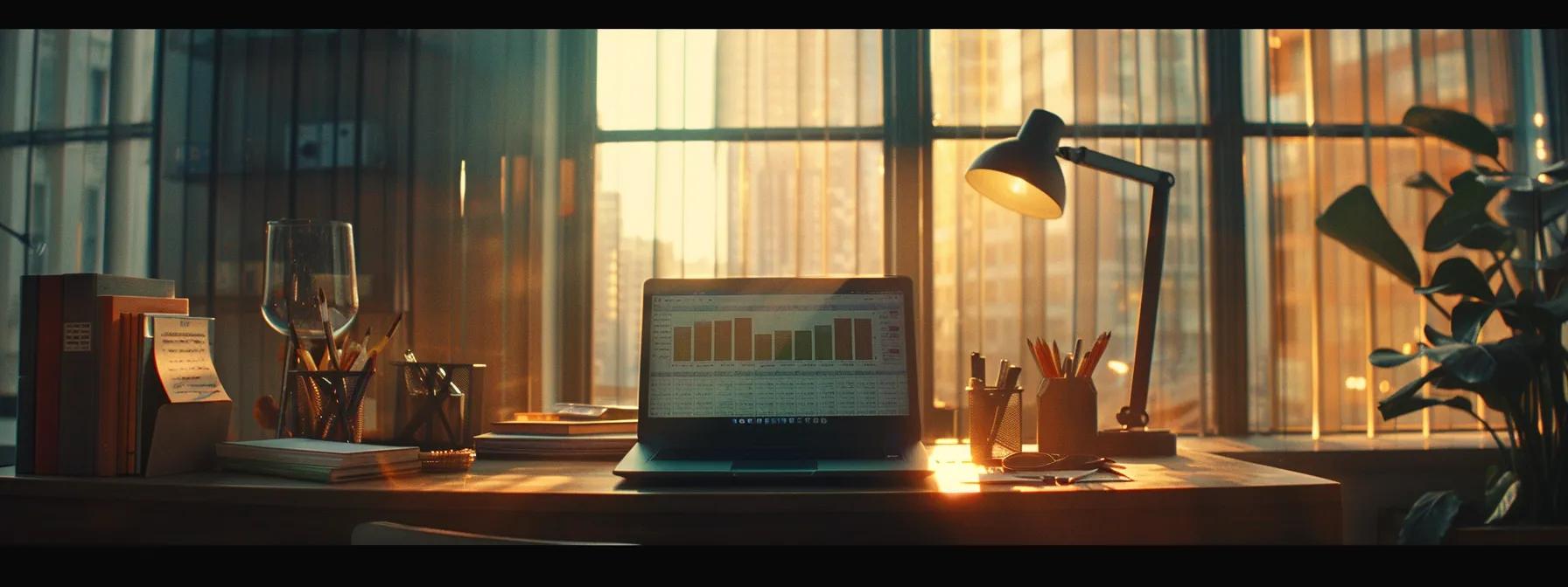 a sleek modern office workspace is portrayed, featuring a well-organised desk with a laptop displaying a detailed breakdown of uber coi costs, while a thoughtful professional studies a financial report under bright, focused overhead lighting. a sleek modern office workspace is portrayed, featuring a well-organised desk with a laptop displaying a detailed breakdown of uber coi costs, while a thoughtful professional studies a financial report under bright, focused overhead lighting.