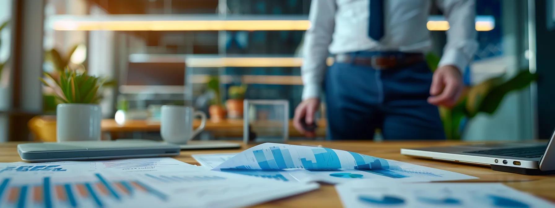 a sleek, modern office environment features a confident professional explaining the process of obtaining a roadworthy certificate, with informative charts and documents neatly arranged on a polished desk, emphasising clarity and affordability.